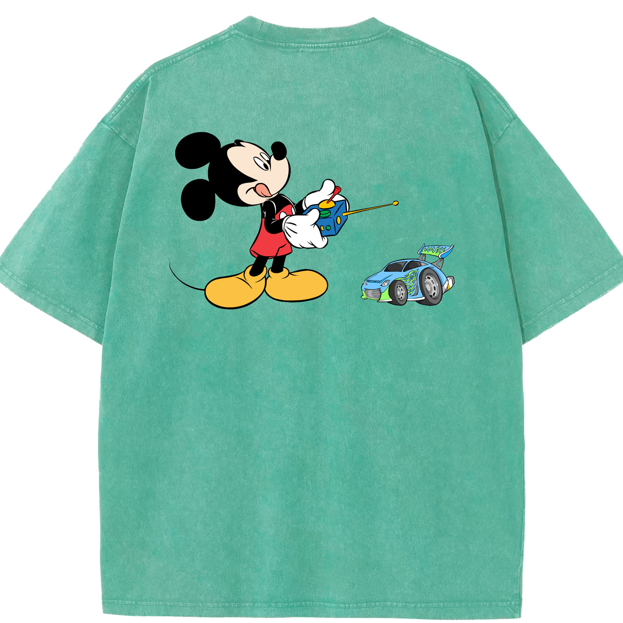 （画像用） ミッキーマウス Mickey Mouse 綿100% ヴィンテージ風 半袖Tシャツ（背面プリント）